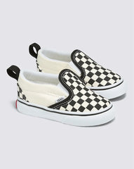 Toddler Classic Slip-On V Checkerboard Shoe - Checkerboard Black / White