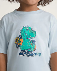 Little Kids Prehistoric Skater T-Shirt - Dawn Mist Blue