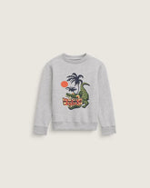 Little Kids Wise Croc Crew Sweatshirt - Cement Heather Grey