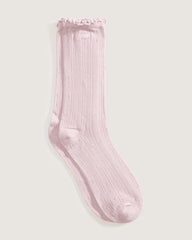 Pointelle Crew Socks - Pale Petal