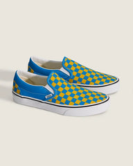 Classic Slip-On Checkerboard Shoe - Checkerboard Blue / Yellow