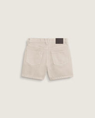 Check-5 Mid Rise Shorts - Oatmeal Beige