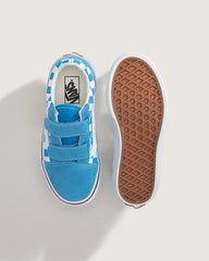 Little Kids Old Skool V Checkerboard Shoe - Checkerboard Bright Azure Blue