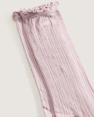 Pointelle Crew Socks - Pale Petal