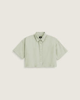 Crop Shirt - Soft Sage Green