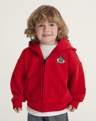 Little Kids Dumpster Raccoon Zip Hoodie - Racing Red