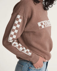Waffle Shop Checkerboard Vans Style Crew Sweatshirt - Brown