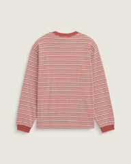 Wesley Stripe Long Sleeve Knit Shirt - Light Bronze Brown