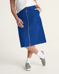 Canvas Midi Skirt - Indigo Blue
