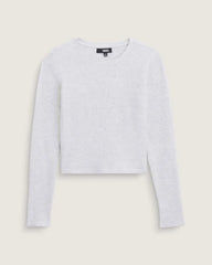 Waffle Long Sleeve Shirt - Heather White