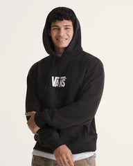 Stretch Logo Pullover Hoodie - Black / White