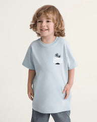 Little Kids Knu Palms T-Shirt - Soft Slate Blue