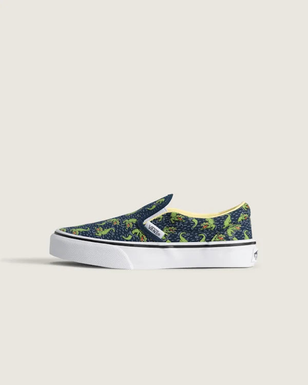 Little Kids Classic Slip-On Shoe - Glow-in-the-Dark Navy Blue / Yellow
