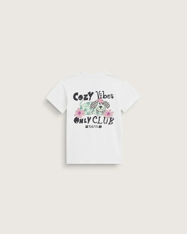 Little Kids Cozy Vibes Only T-Shirt - White