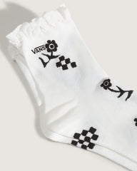 Sereno Lace Crew Socks - Marshmallow White / Black