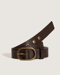 Determined Leather Belt - Coal Brown