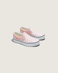 Little Kids Classic Slip-On Checkerboard Shoe - Checkerboard Powder Pink / True White