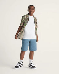 Kids Check-5 Baggy Denim Shorts - Stonewash Blue