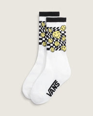 Kids Ticker Checkerboard Crew Socks - White