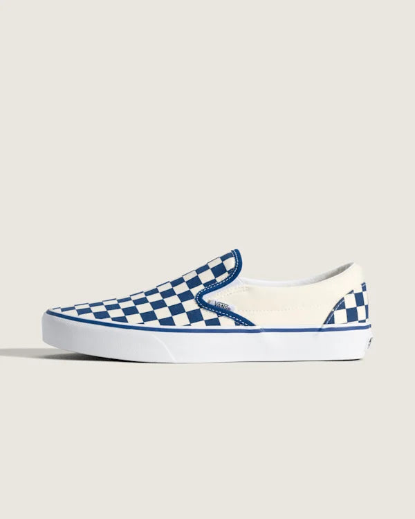 Classic Slip-On Checkerboard Shoe - Checkerboard True Blue / White
