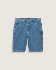Drill Chore Loose Denim Shorts - Stone Wash Blue
