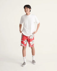 Airbrush Floral Boardshorts - Crimson Haze Red
