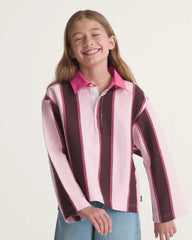 Kids Becky Rugby Shirt - Coral Blush