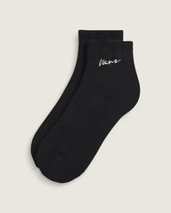 Kids Classic Script Half Crew Socks - Black