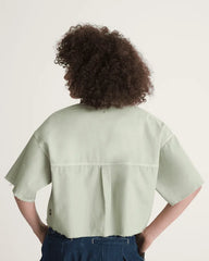 Crop Shirt - Soft Sage Green