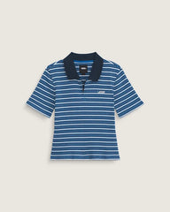 Priscilla Stripe Polo Shirt - Classic Blue