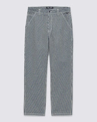 Drill Chore Carpenter Loose Striped Pants - Indigo Blue