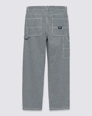 Drill Chore Carpenter Loose Striped Pants - Indigo Blue