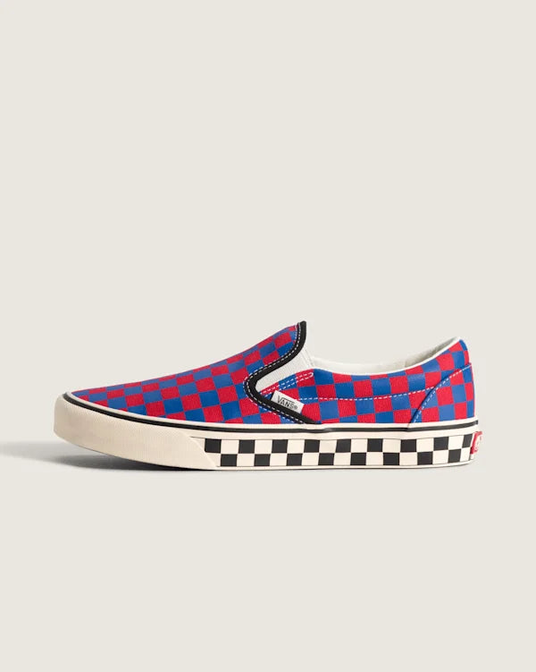 Classic Slip-On Checkerboard Shoe - Checkerboard Red / Blue
