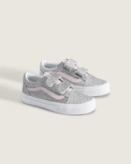 Little Kids Old Skool V Shoe - Glitter Silver / Pale Petal