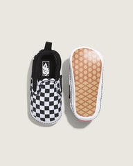 Infant Slip-On V Crib Checkerboard Shoe - Checkerboard Black / True White