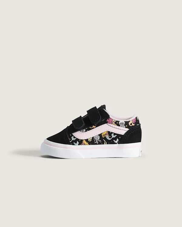Toddler Old Skool V Shoe - Glow-in-the-Dark Black / Pastel Pink