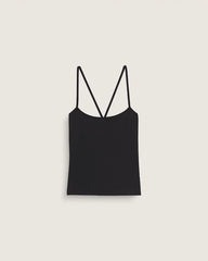 Cross Back Tank Top - Black