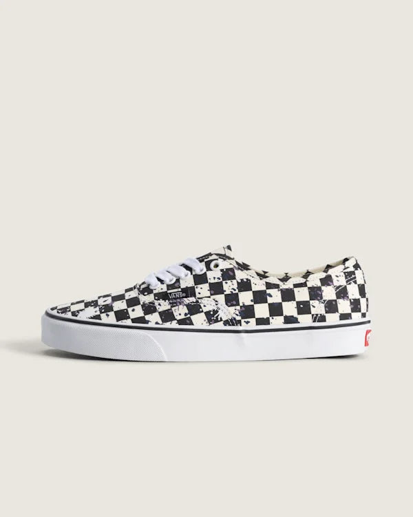 Authentic Shoe - Splatter Checkerboard Black