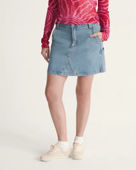 Chore Denim Skirt - Stonewash Blue
