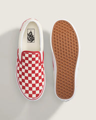 Classic Slip-On Checkerboard Shoe - Checkerboard Racing Red / White