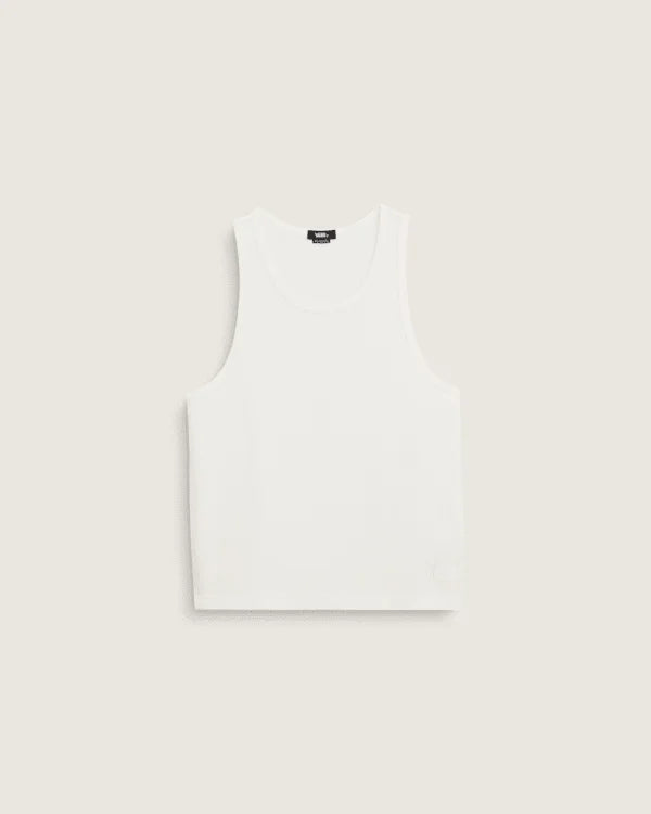 Premium Waffle Tank Top - Egret White
