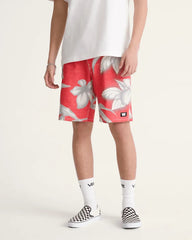 Airbrush Floral Boardshorts - Crimson Haze Red