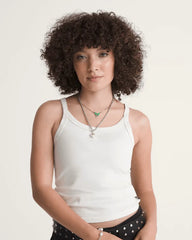 Niki Fitted Cami Tank Top - Blanc De Blanc White