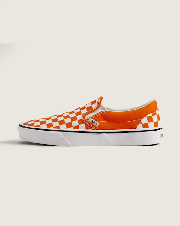 Game Day Classic Slip-On Checkerboard Shoe - Checkerboard Orange / True White