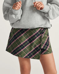 Sirelle Wrap Mini Skort - Pine Forest Green / Dawn Pink