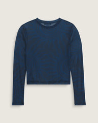 Ludlow Mesh Long Sleeve Top - Parisian Night Blue