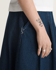 Authentic Chino Denim Skirt - Dark Rinse Blue