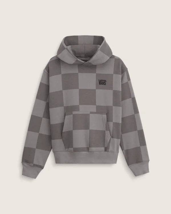 Stretch Logo Checkerboard Pullover Hoodie - Pewter