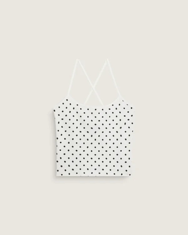 Cross Back Tank Top - Marshmallow White