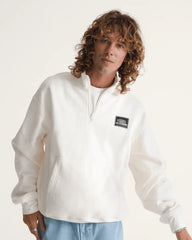 Quarter Zip Sweatshirt - Egret White